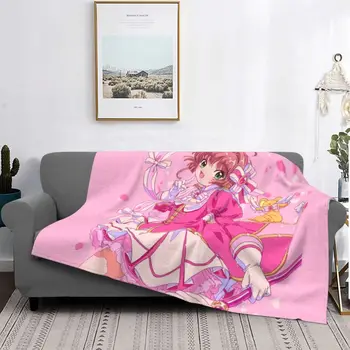 Cardcaptor Sakura, Pinky Dream, Фланелевые пледы, одеяло для девочки, Луна, кошка, одеяло для домашнего дивана, Теплое покрывало