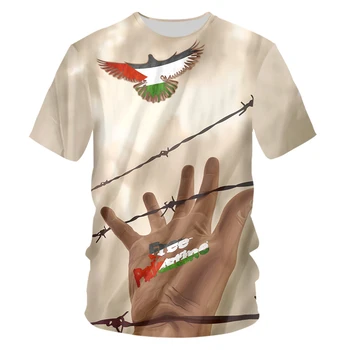 IFPD 3D Print Free Palestine T Shirt Летние Мужские Футболки с коротким рукавом GAZA Мужская Одежда Повседневная Уличная Одежда Oversize Оптом