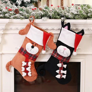Navidad 2023 Рождественские чулки оптом Рождественский чулок для домашних собак Noel, сумка для чулок для домашних животных, рождественские украшения для дома 2022