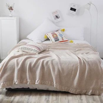Полосатое хлопчатобумажное одеяло для кровати, тонкое летнее одеяло, осенняя простыня, марлевый чехол, покрывало для двуспального дивана, покрывала