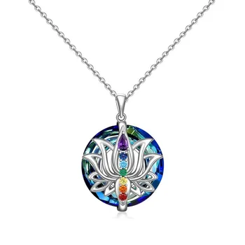 Роскошное женское ожерелье с круглым цветком, Серебряные цепочки, Очаровательные Свадебные ожерелья из Радужного камня для женщин